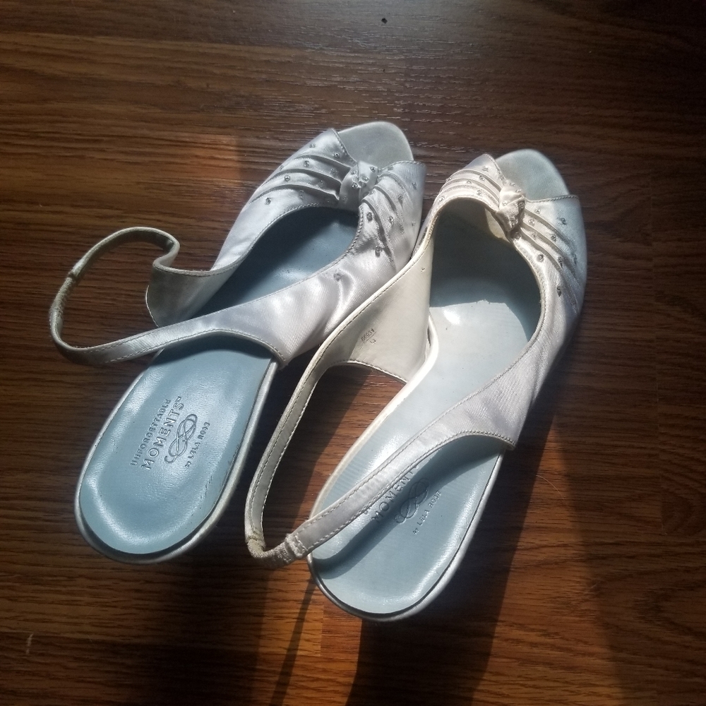 White Size 10 Peep toe Heels